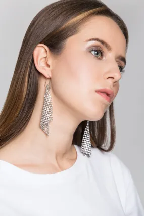 Gold Diamond Mesh Earrings