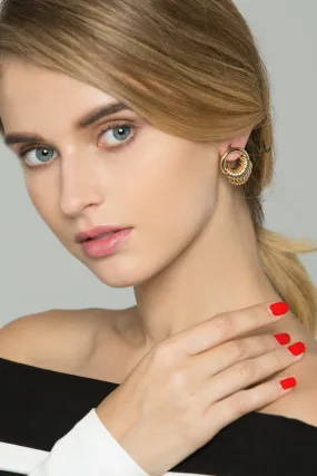 Gold Nano-ring Stud Earrings