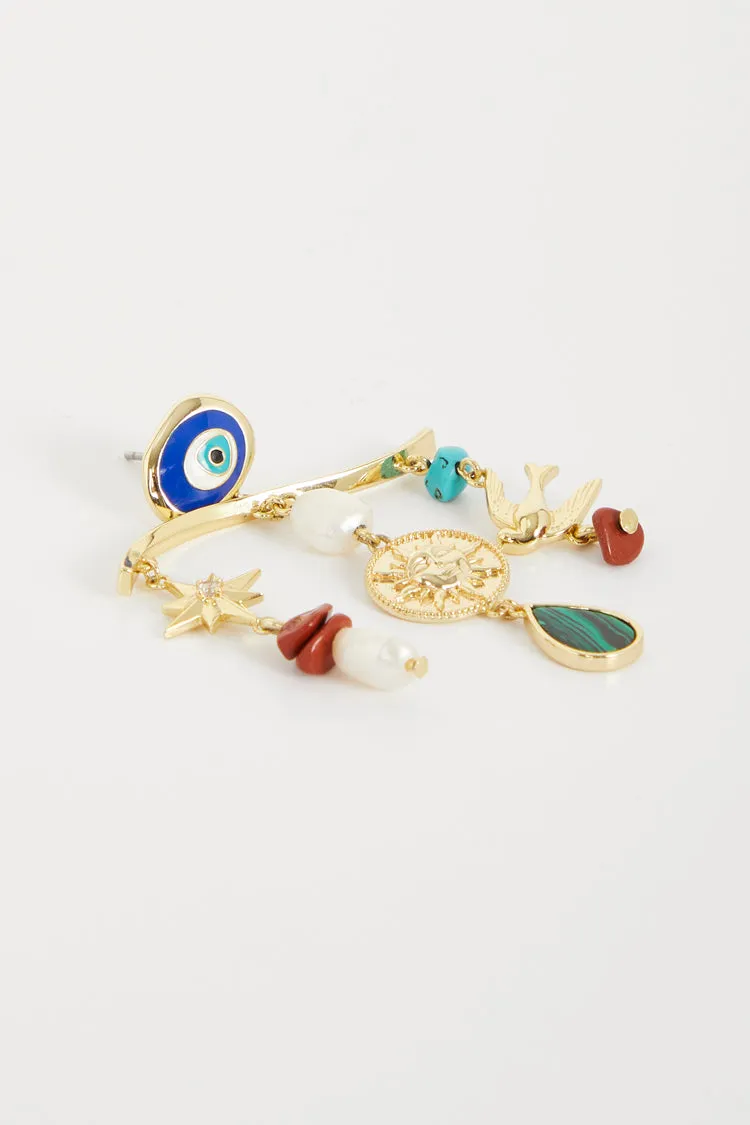 Gold Plated Balearic Charm Earring