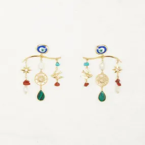 Gold Plated Balearic Charm Earring