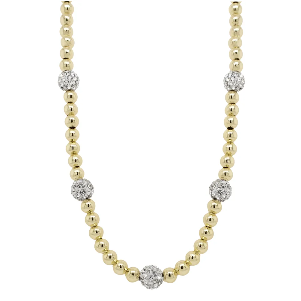 Gold Plated CZ Beaded Necklace