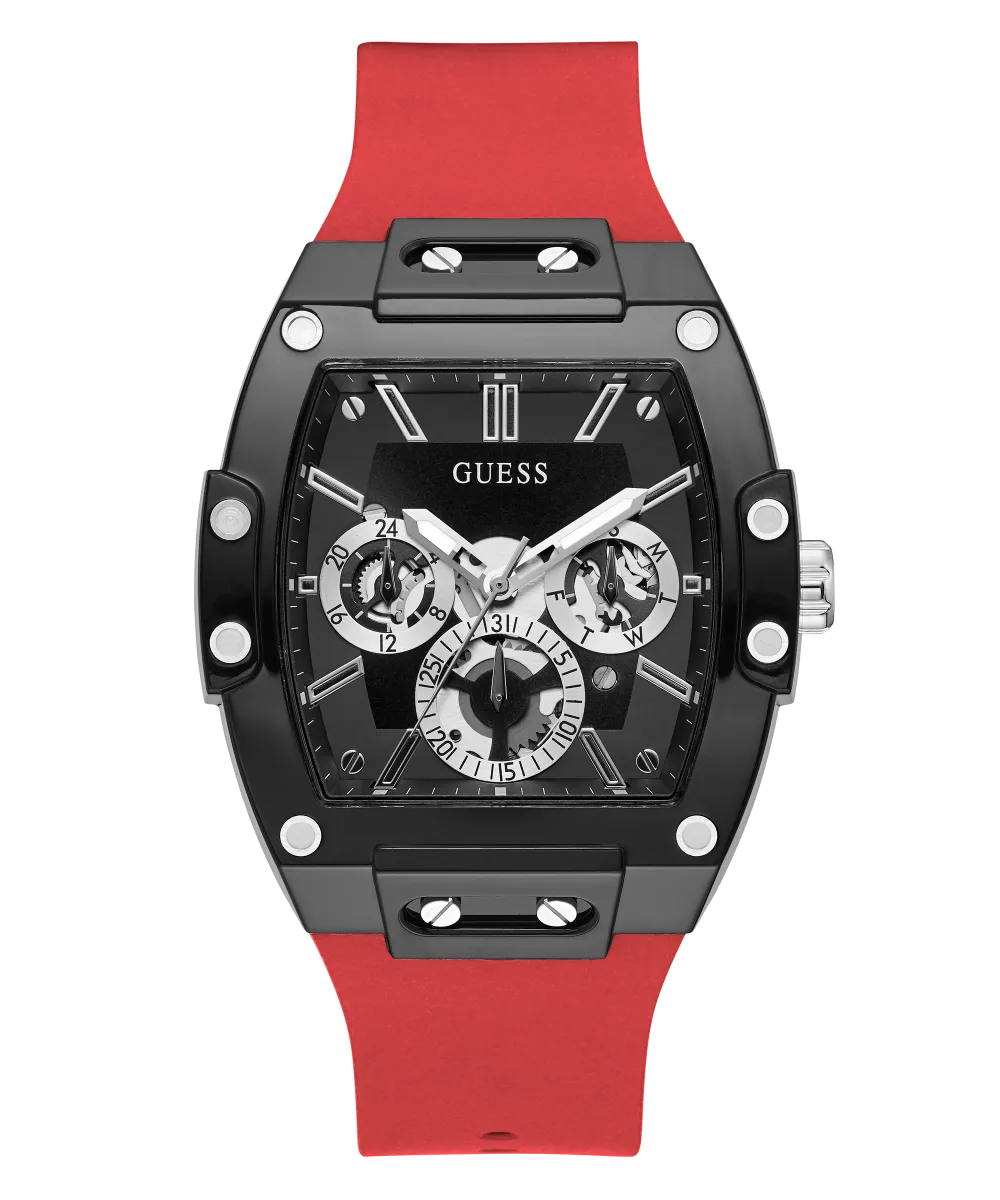 GUESS Mens Red Black Multi-function Watch