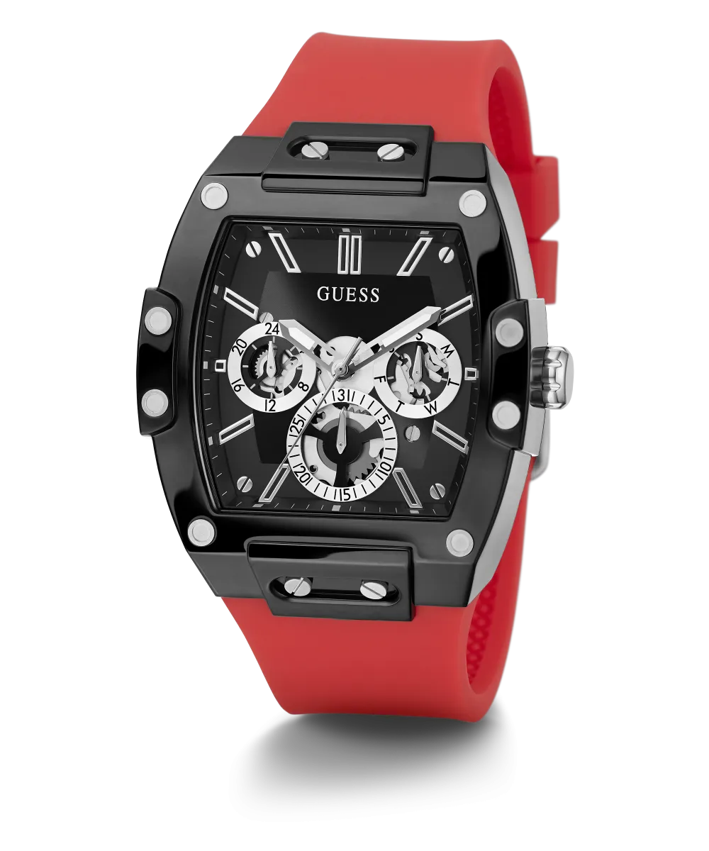 GUESS Mens Red Black Multi-function Watch