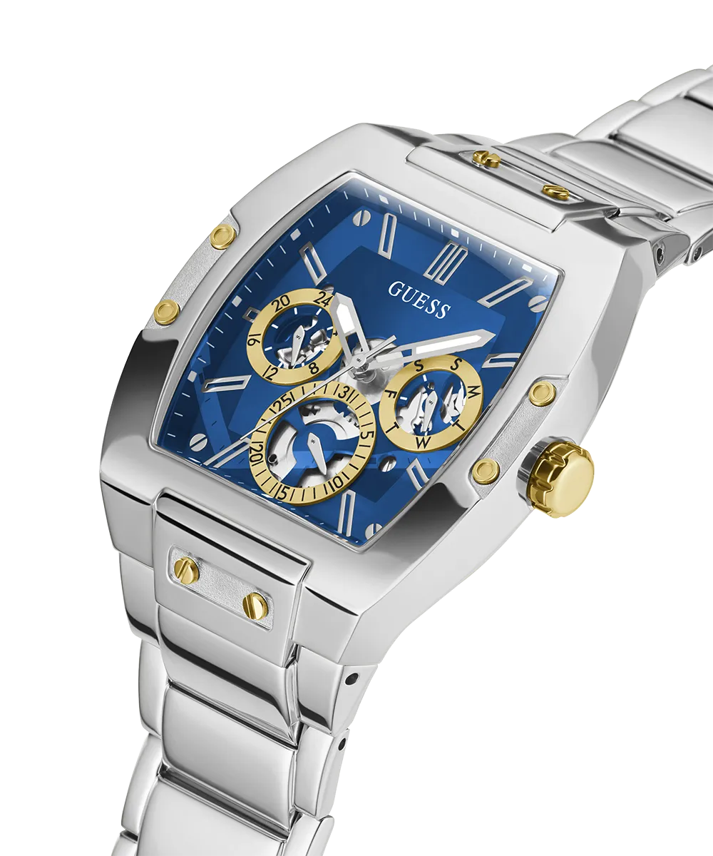 GUESS Mens Silver Tone Multi-function Watch