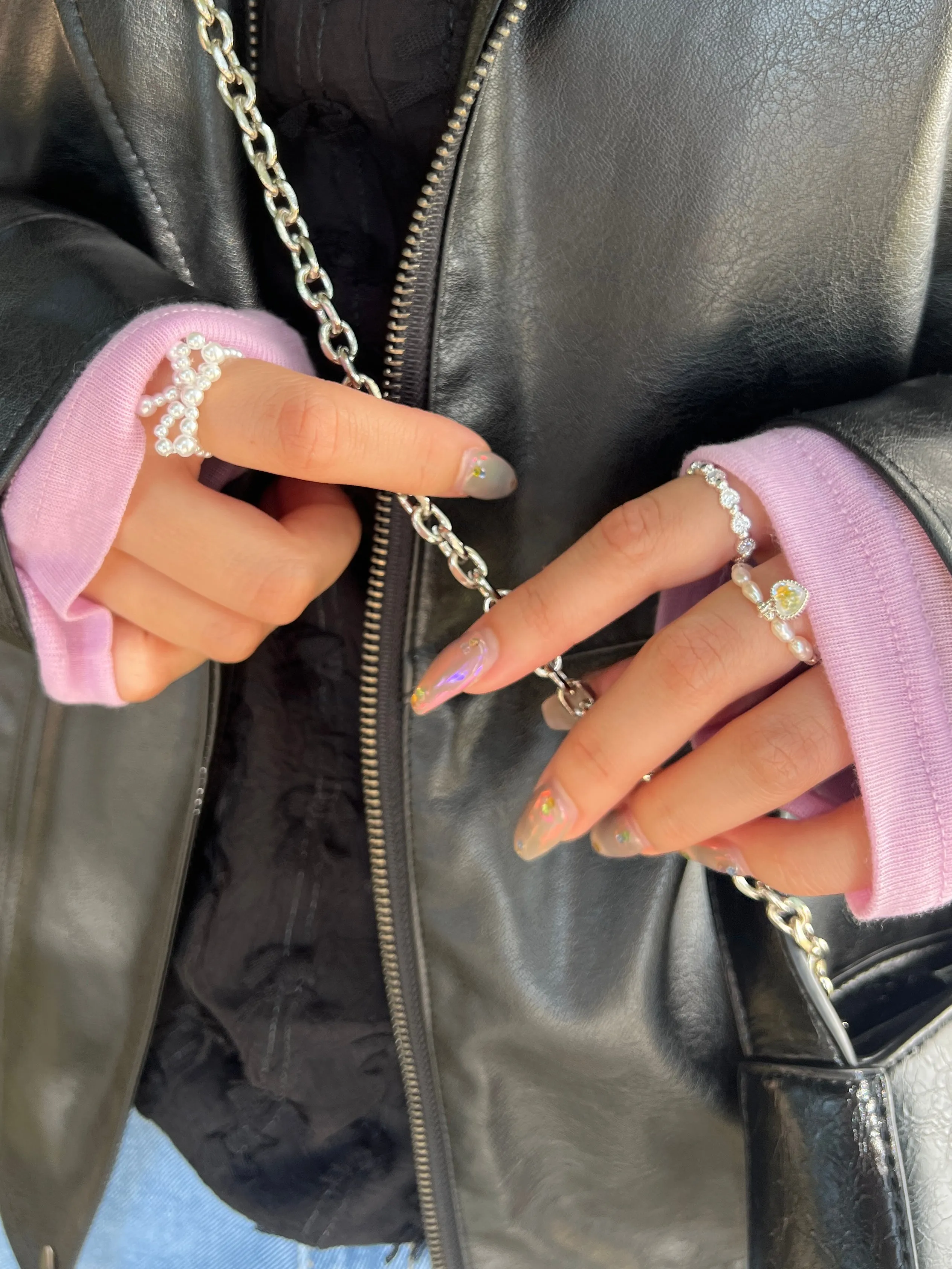 Heart Stone Silver Ring