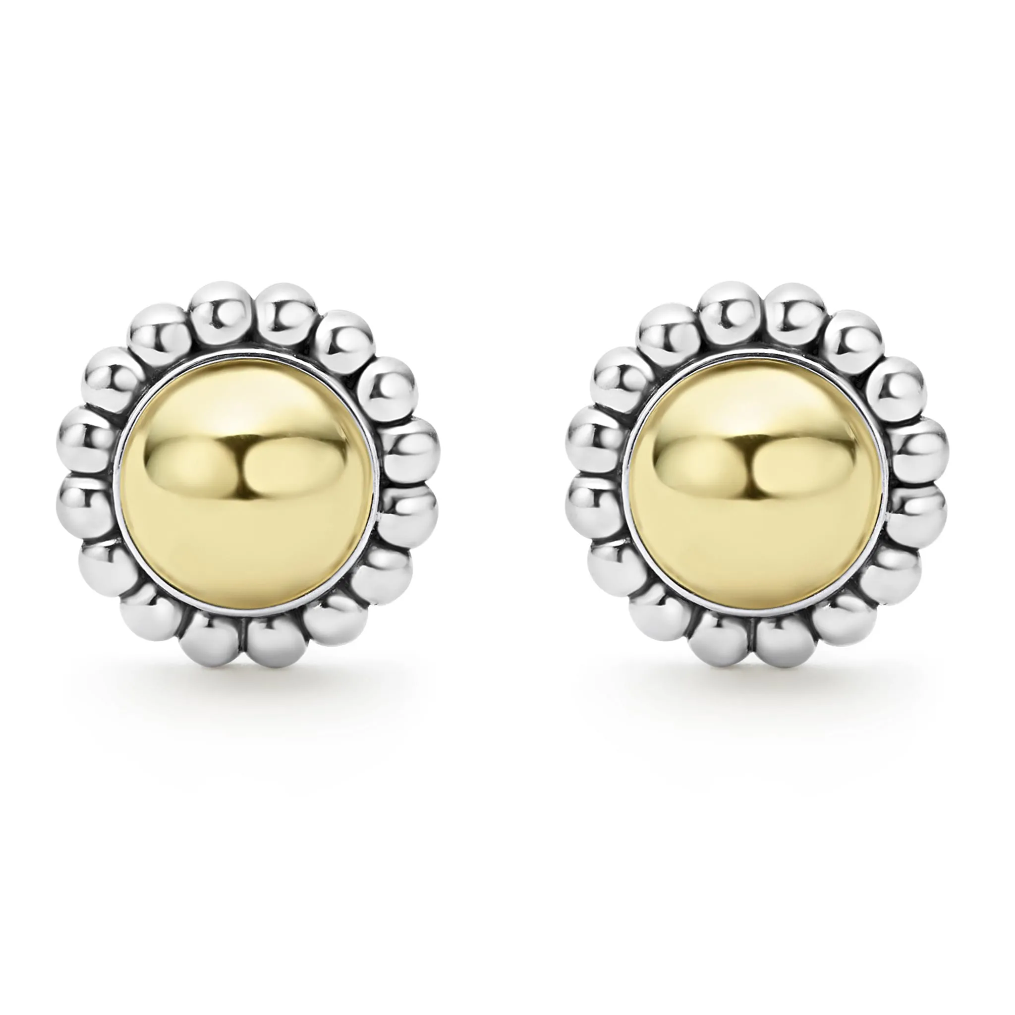 High Bar Two-Tone Caviar Stud Earrings