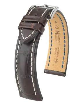 HIRSCH CAPITANO Louisiana Matte Alligator Watchband, Water Resistant  050 07