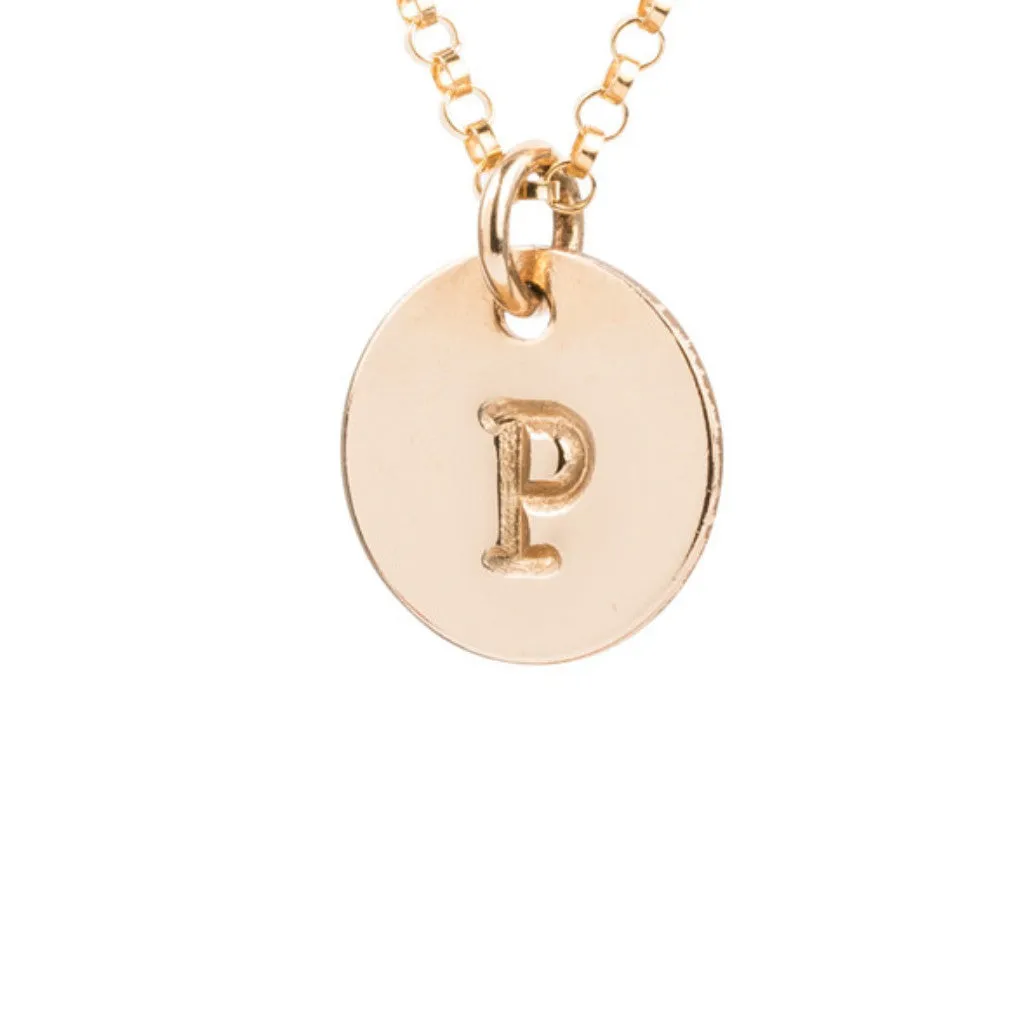 Initial Gold Necklace - Ball chain