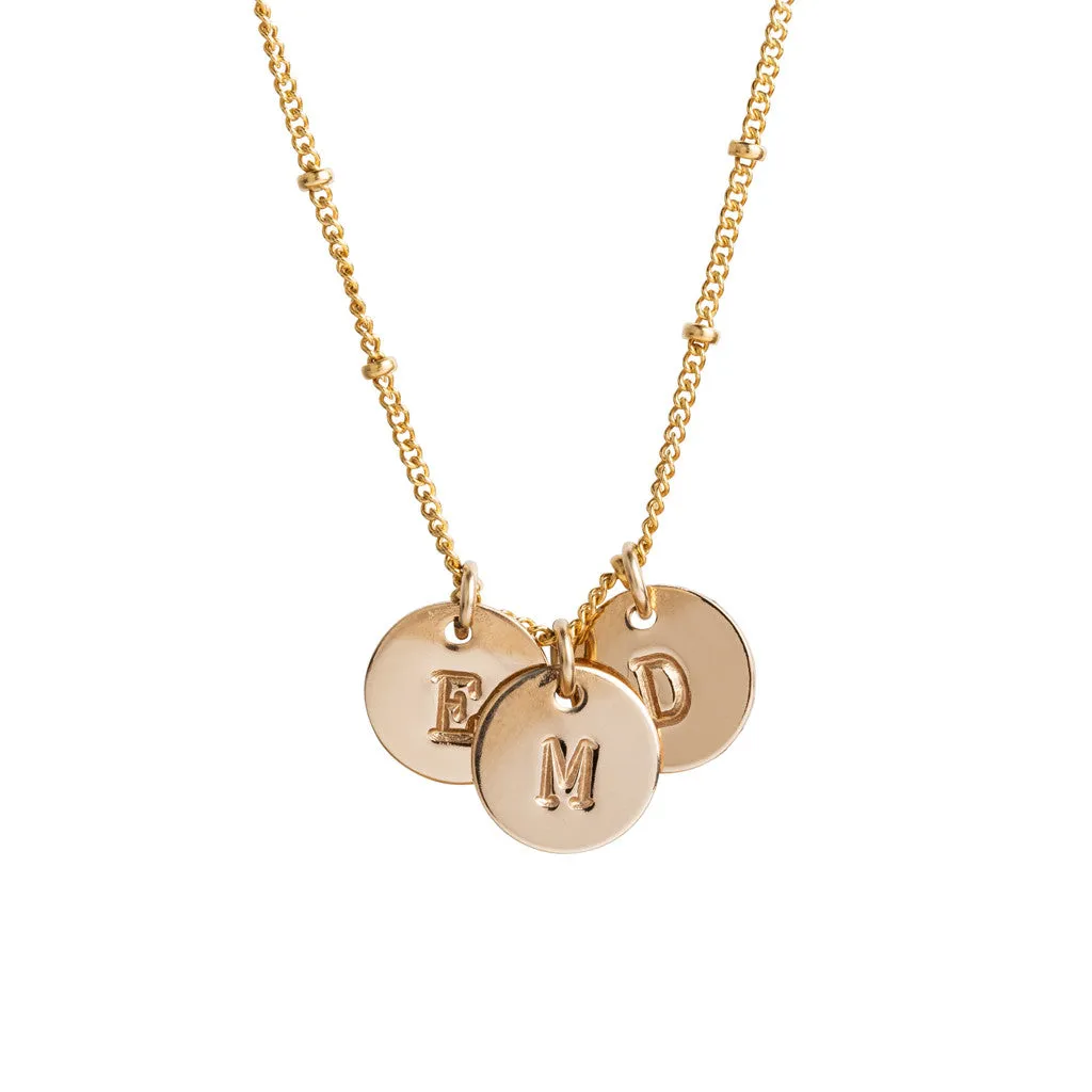 Initial Gold Necklace - Ball chain