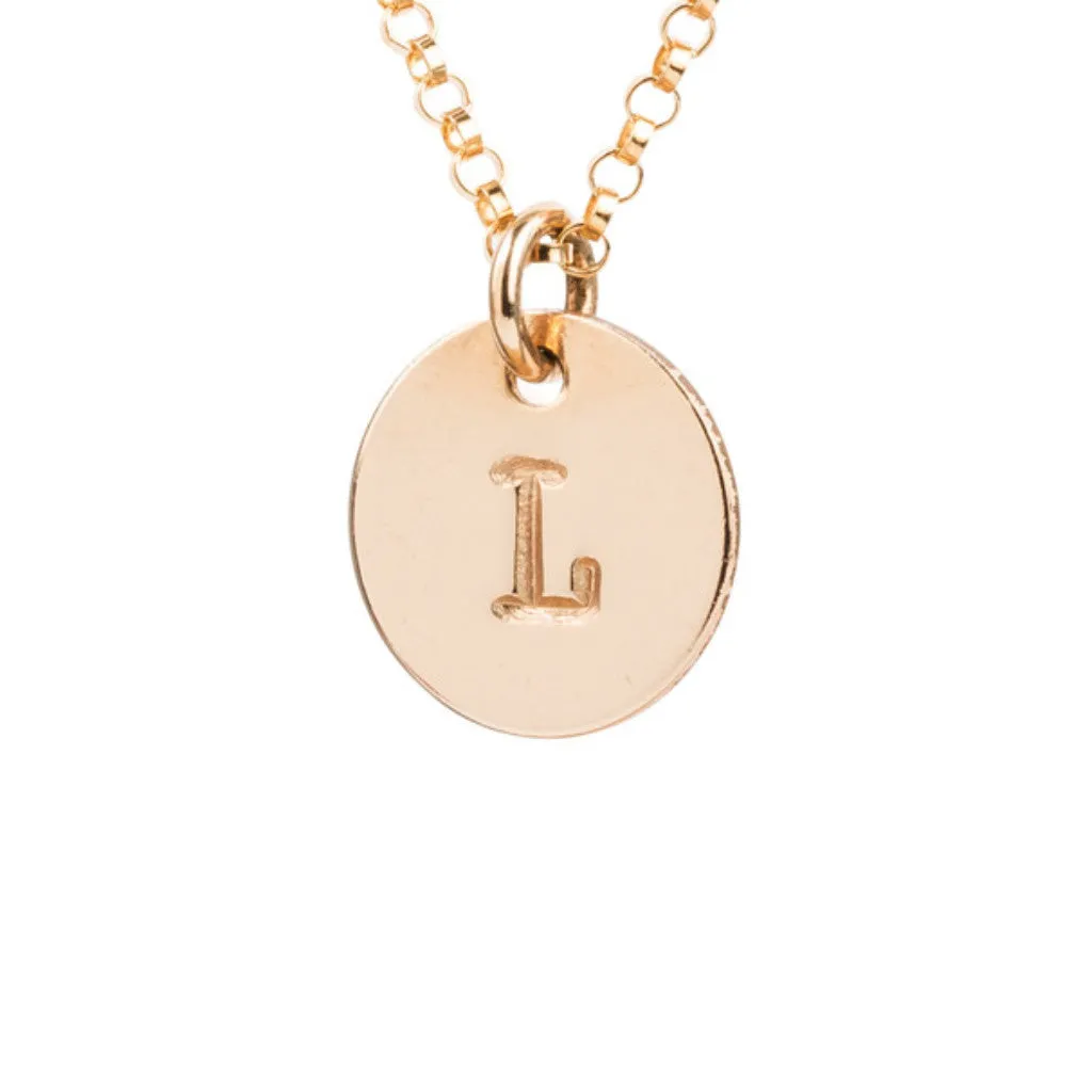 Initial Gold Necklace - Ball chain