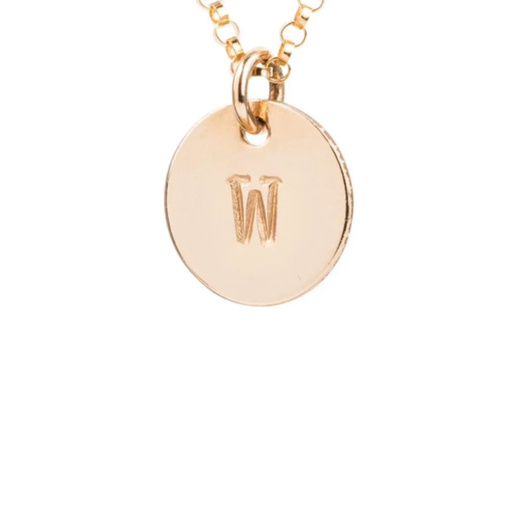 Initial Gold Necklace - Ball chain