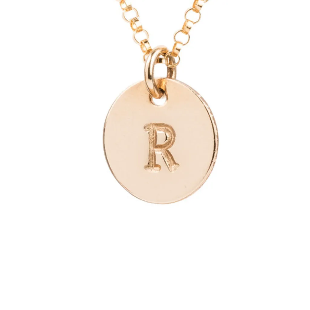 Initial Gold Necklace - Ball chain