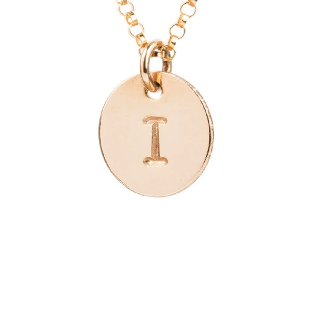 Initial Gold Necklace - Ball chain