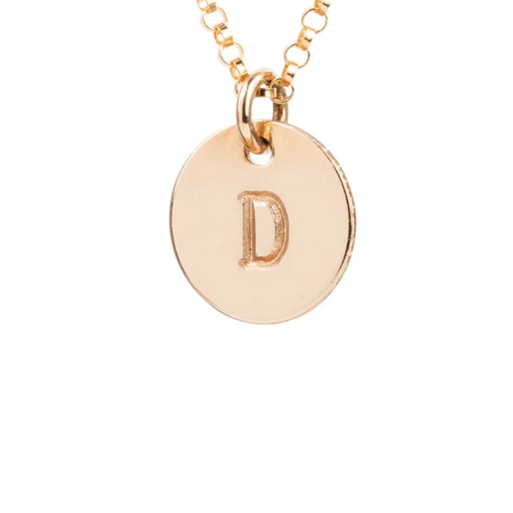 Initial Gold Necklace - Ball chain