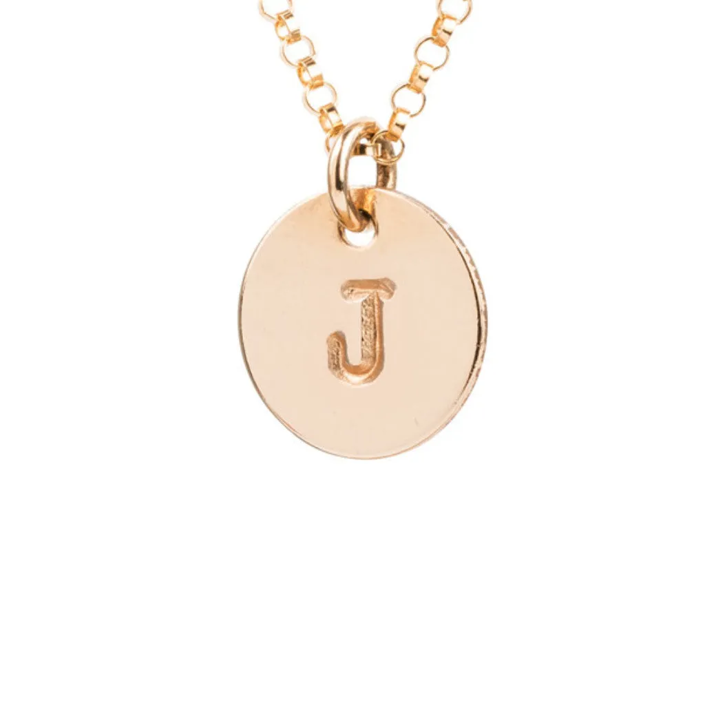 Initial Gold Necklace - Ball chain