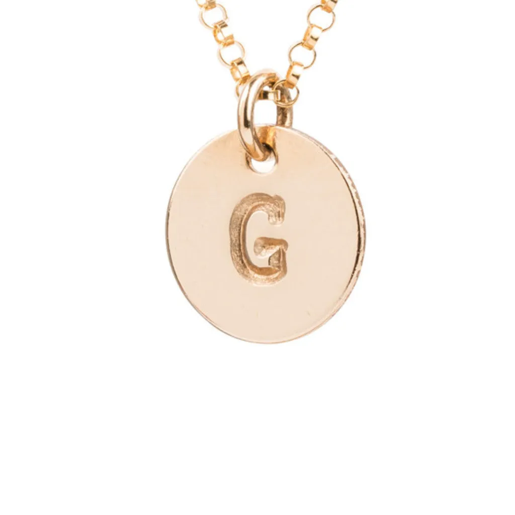 Initial Gold Necklace - Ball chain