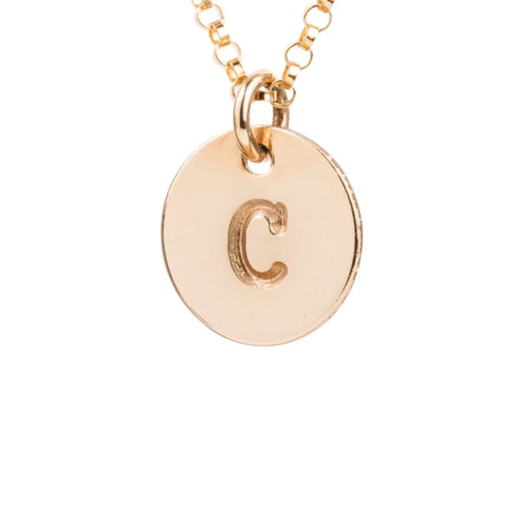 Initial Gold Necklace - Ball chain