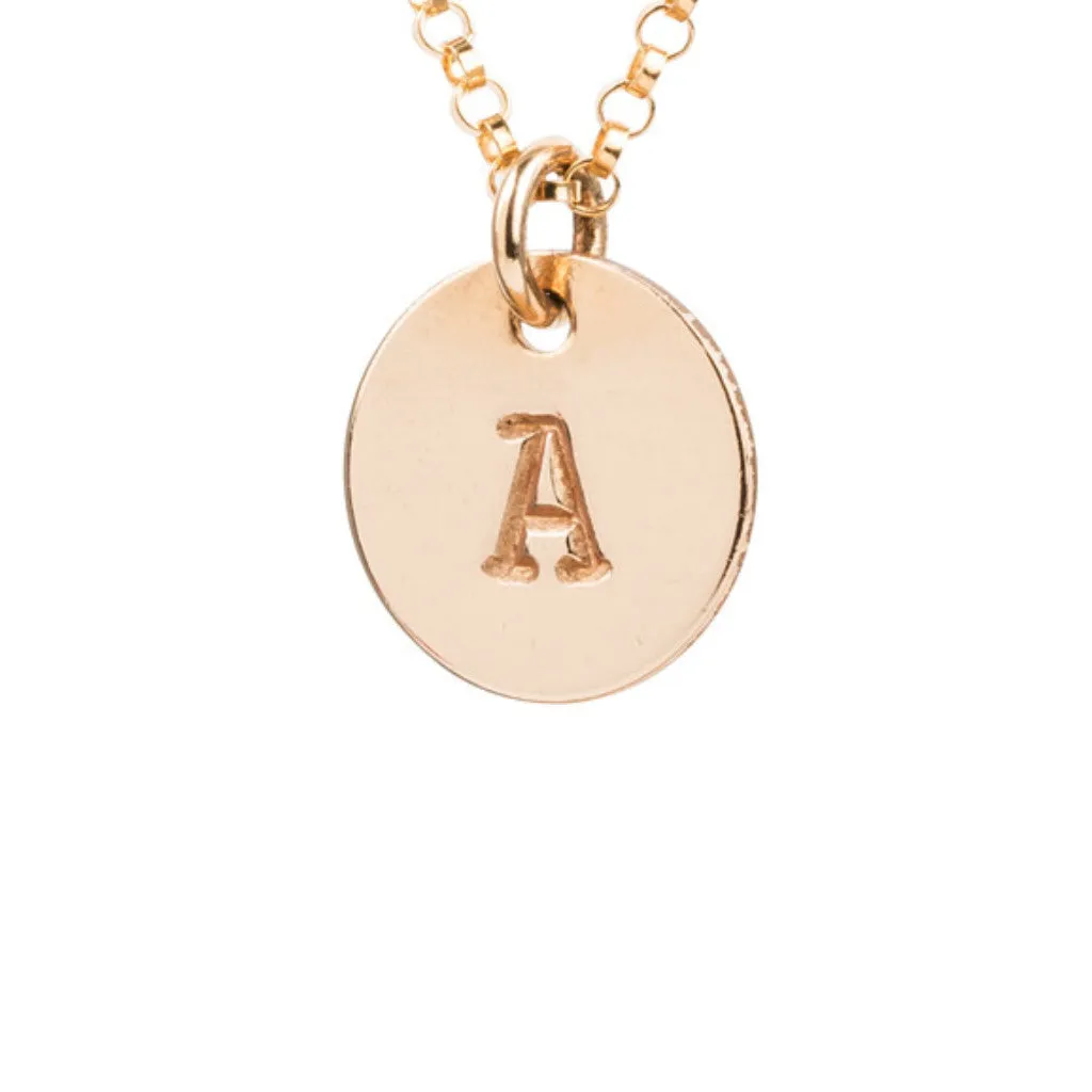 Initial Gold Necklace - Ball chain