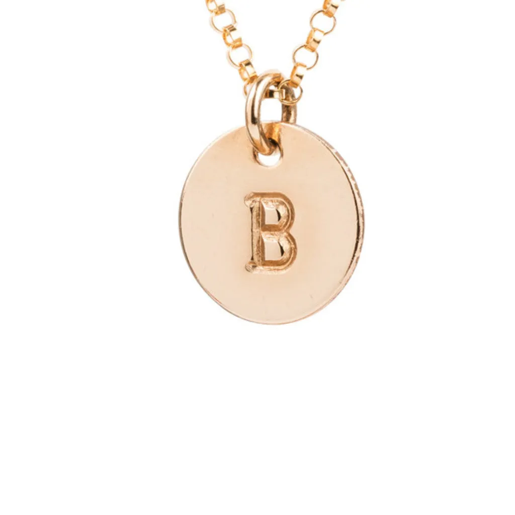 Initial Gold Necklace - Ball chain