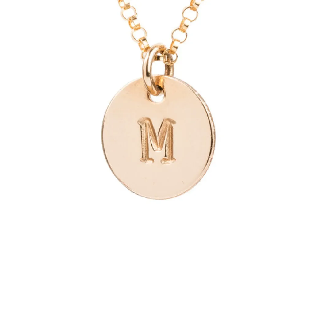 Initial Gold Necklace - Ball chain