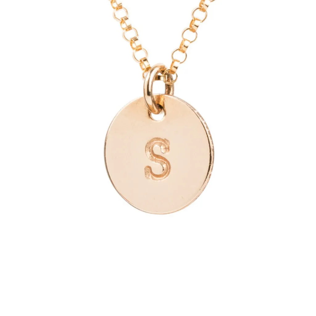 Initial Gold Necklace - Ball chain