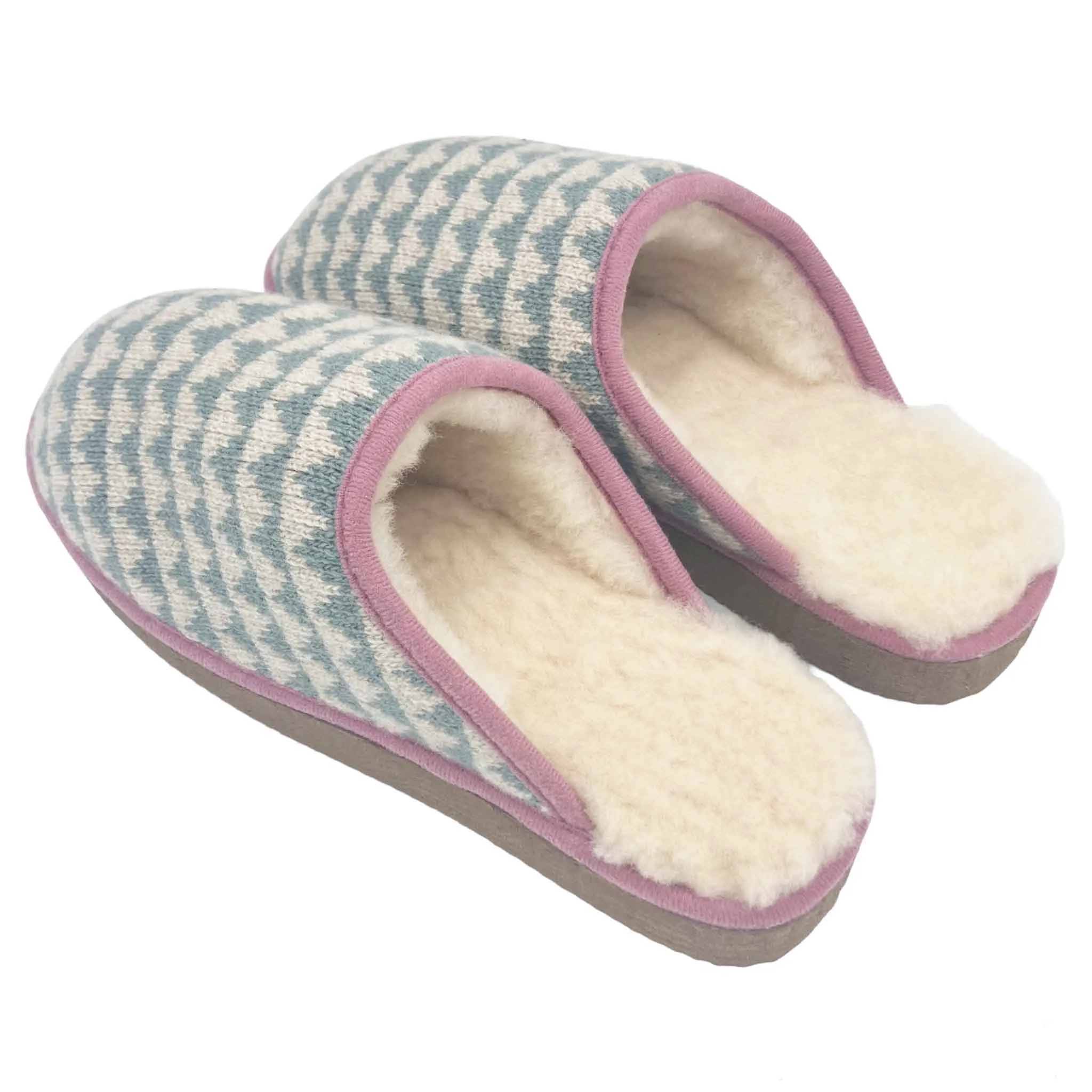 Jade Triangle Lambswool & Sheepskin Slippers - LARGE ONLY