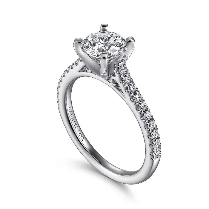 Joanna - 14K White Gold Round Diamond Engagement Ring