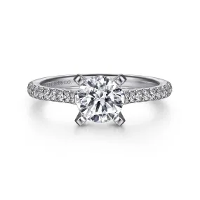 Joanna - 14K White Gold Round Diamond Engagement Ring