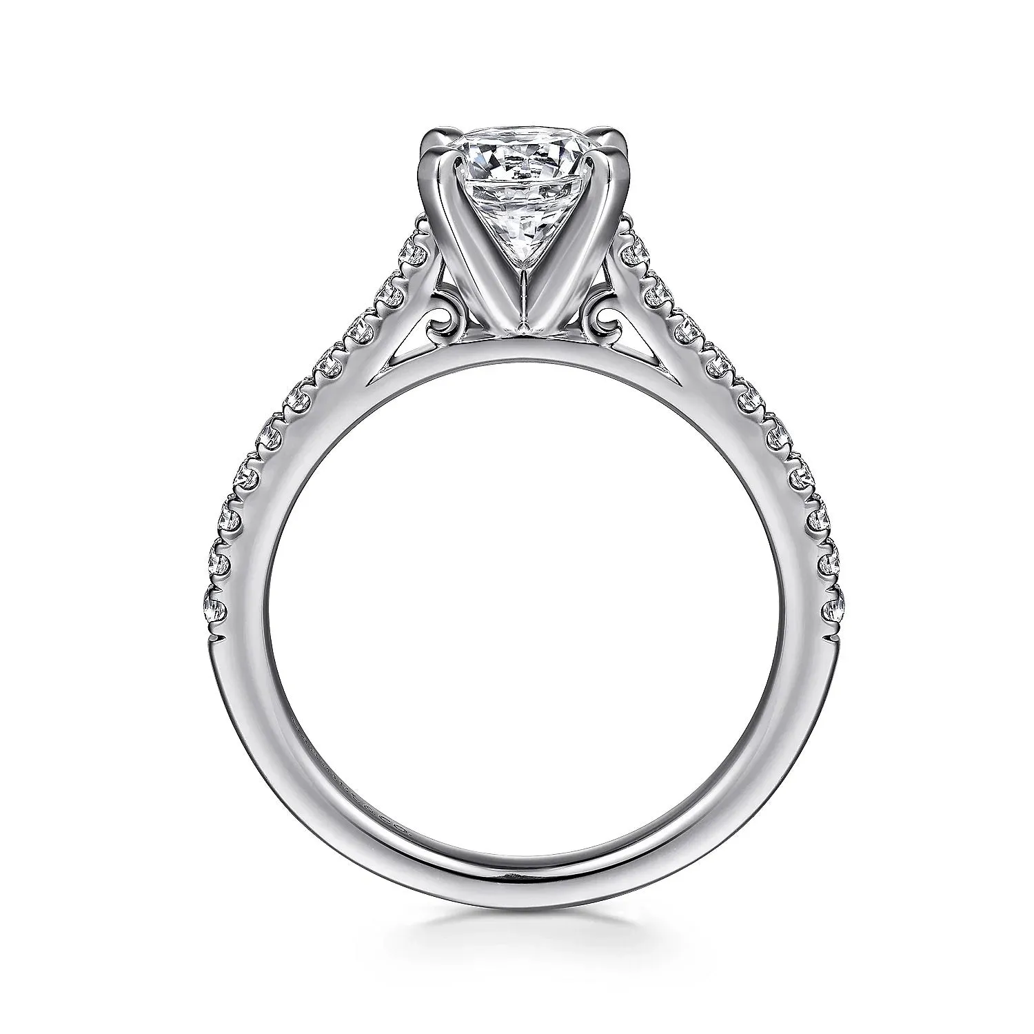 Joanna - 14K White Gold Round Diamond Engagement Ring