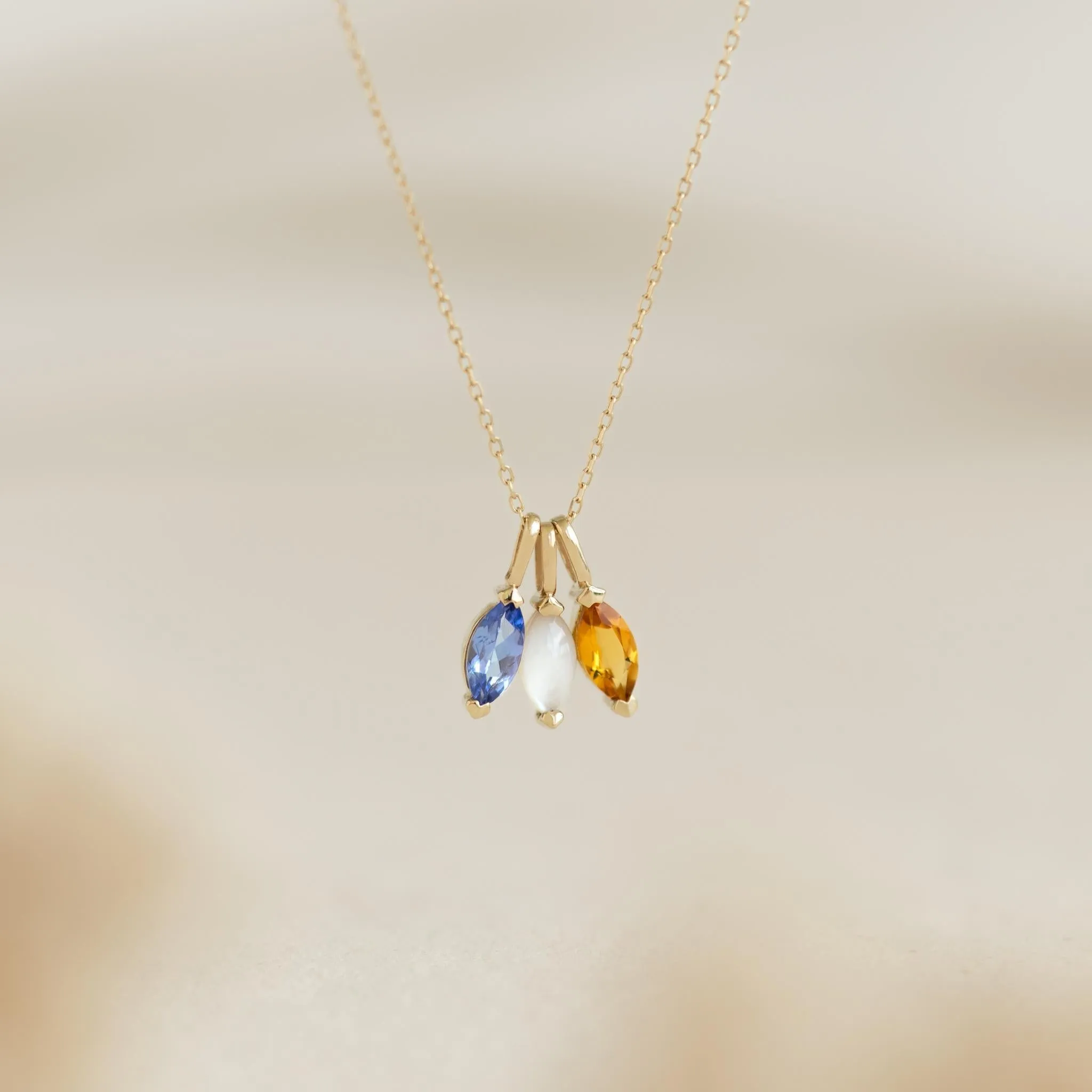 June Birthstone Pendant 14k Gold - Mother of Pearl