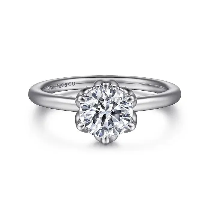 Kamera - 14K White Gold Round Solitaire Engagement Ring