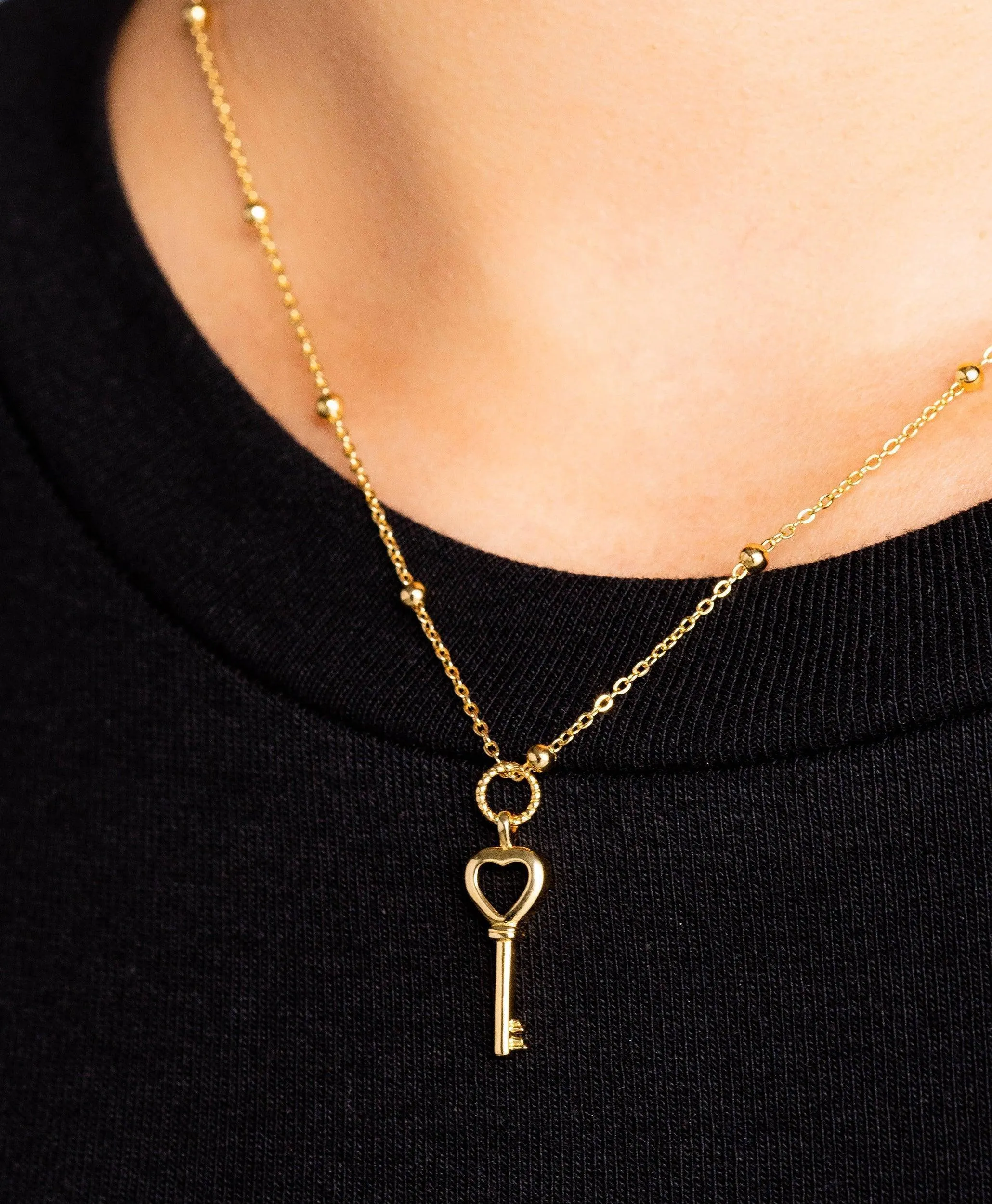 Key Necklace 18ct Gold Plated