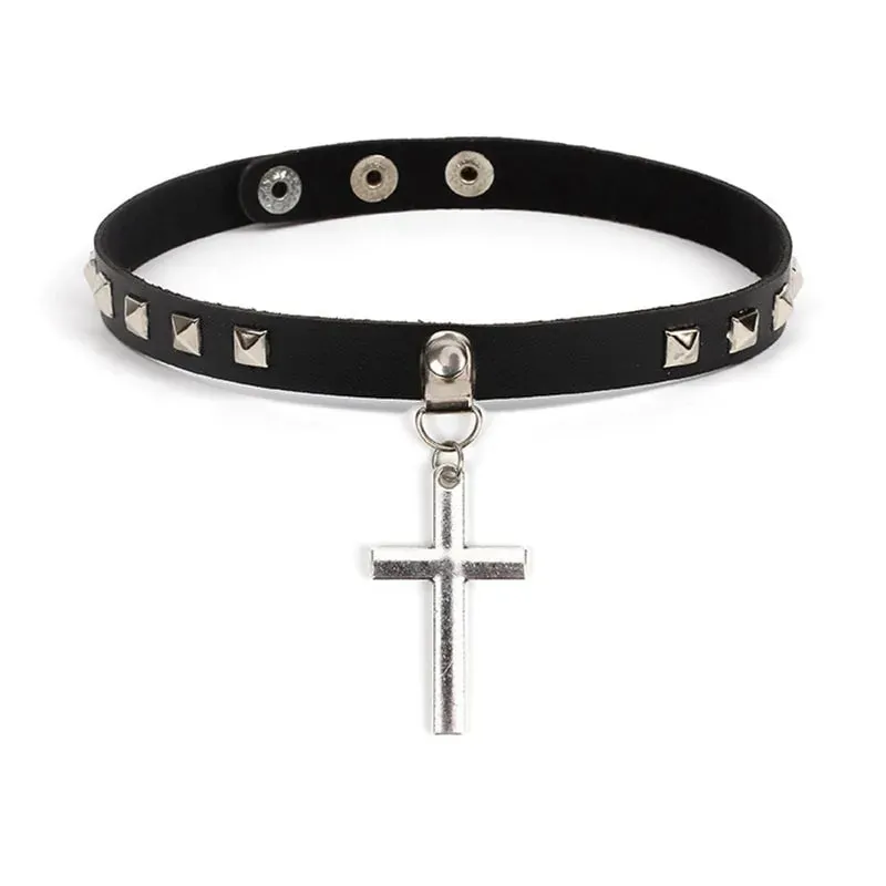 Leather Cross Necklace