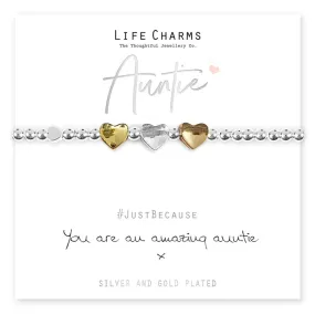 Life Charms Amazing Aunty Hearts Bracelet