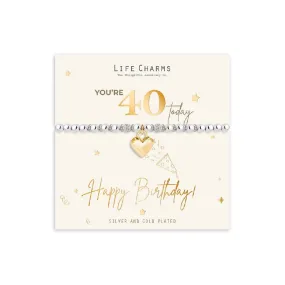 Life Charms Bracelet Happy 40th Birthday