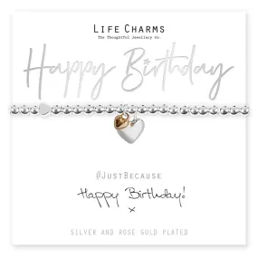 Life Charms Happy Birthday Hearts Bracelet