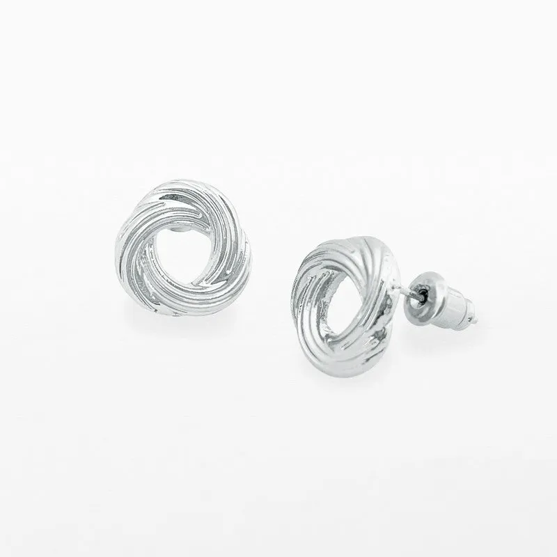 Life Charms silver knot stud earrings