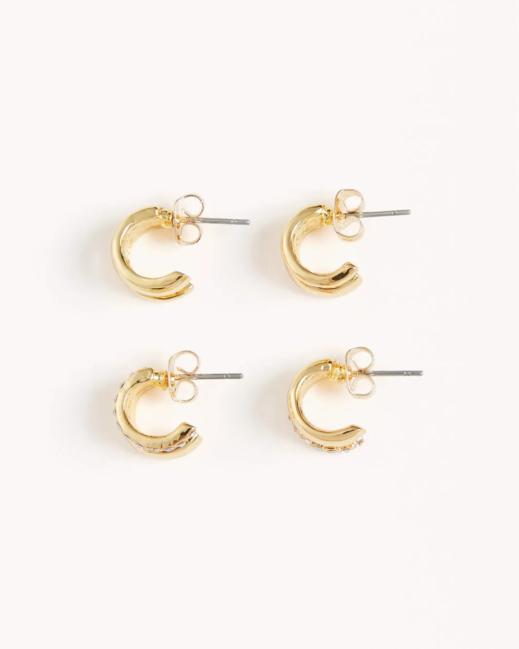 LIMA EARRING 2 PACK - GOLD PLATED 18K