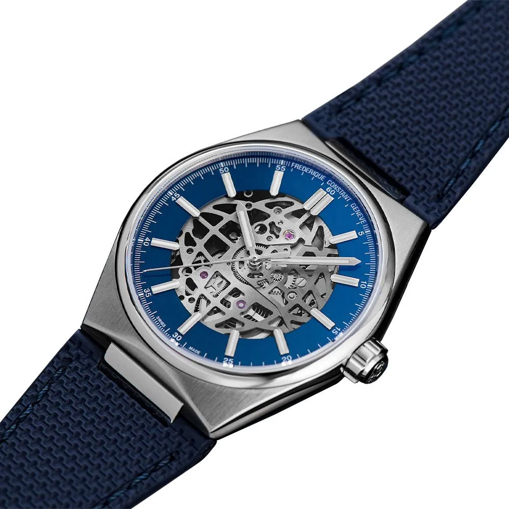 Limited Edition Frederique Constant Highlife Automatic Stainless Steel Skeleton Dial Interchangeable Blue Rubber Strap Mens Watch FC-310NSKT4NH6B