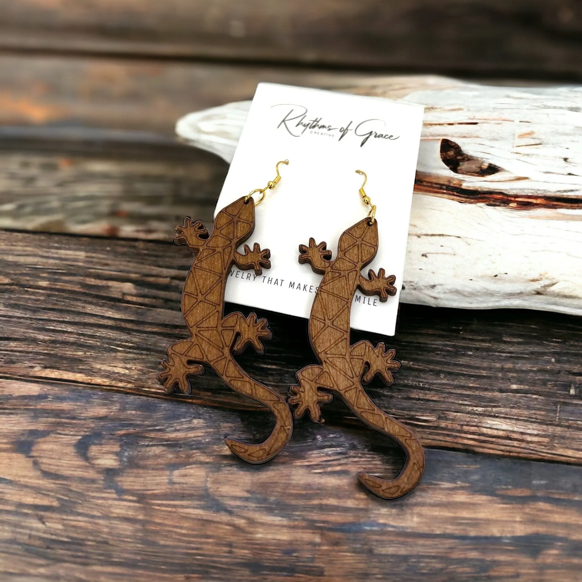 Lizard Earrings - Lizard Jewelry, Handmade Earrings, Handmade Jewelry, Animal Earrings, Animal Jewelry, Gecko Earrings, Gecko Jewelry