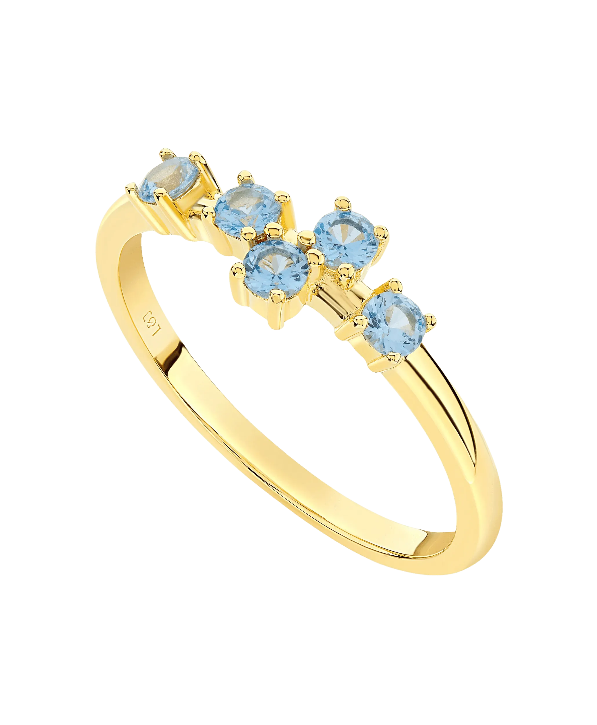 Lova Ring Blue 18ct Gold Plated