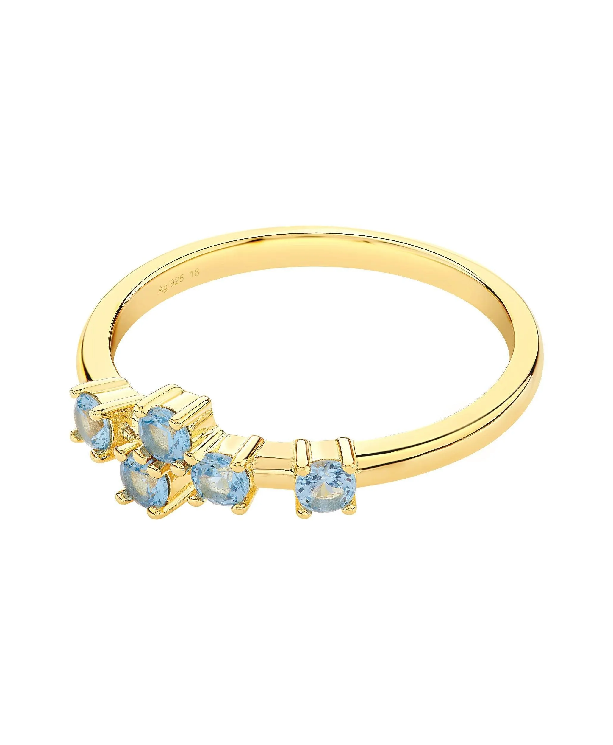 Lova Ring Blue 18ct Gold Plated