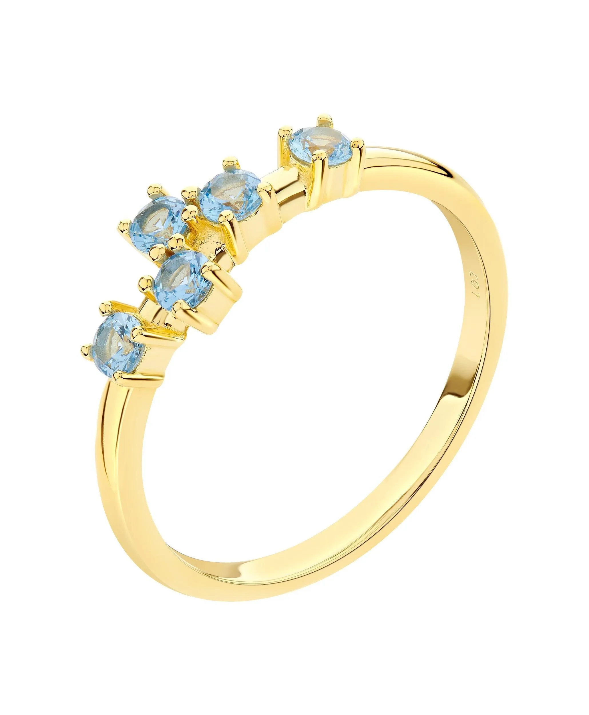 Lova Ring Blue 18ct Gold Plated