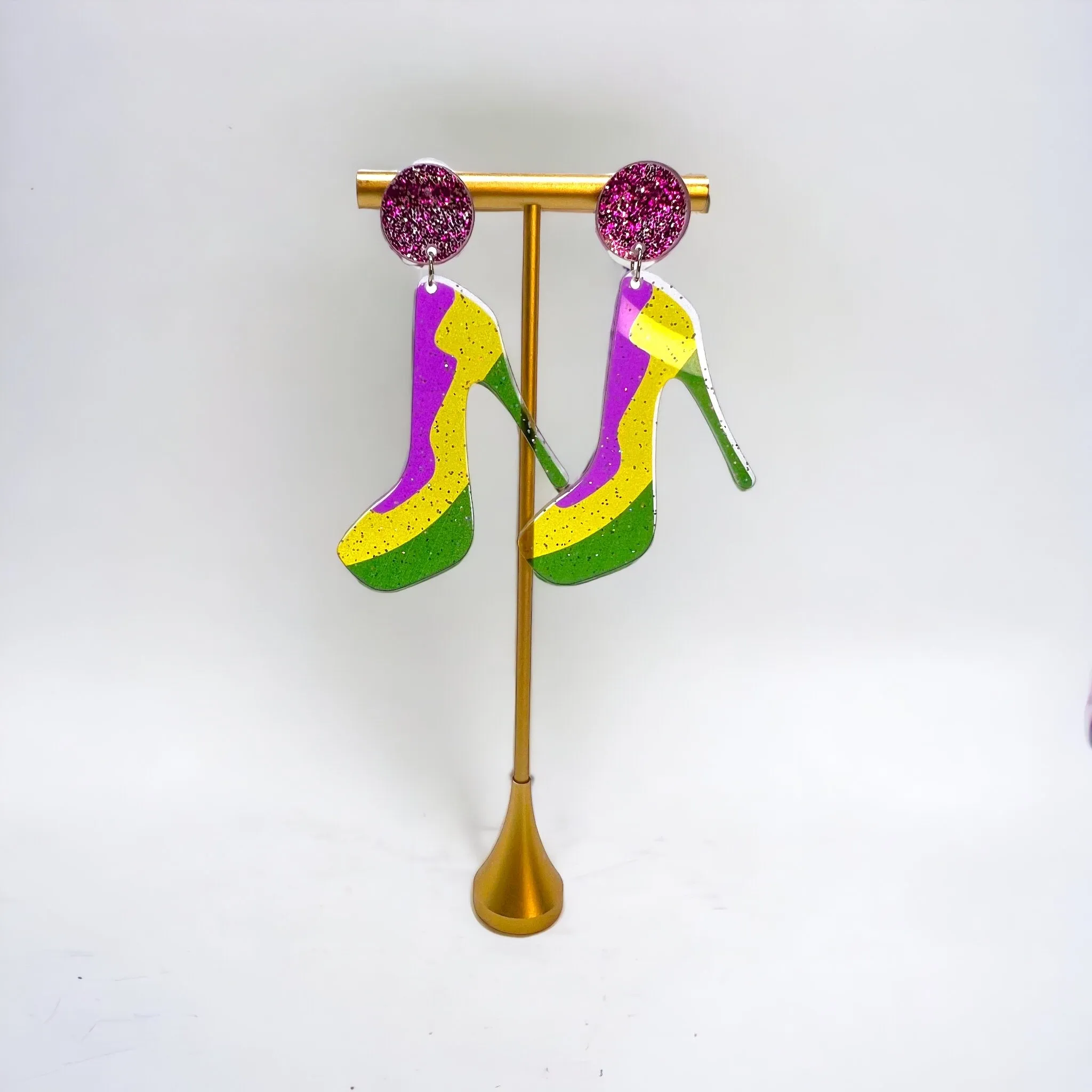 Mardi Gras Earrings - Purple Green Gold, Mardi Gras Mask, New Orleans, Mardi Gras Jewelry, Balloon Earrings, Mardi Gras Accessories