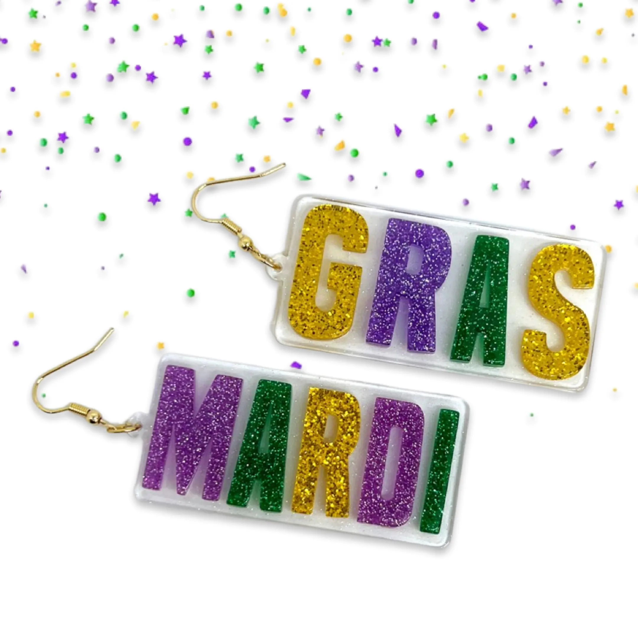 Mardi Gras Earrings - Purple Green Gold, Mardi Gras Mask, New Orleans, Mardi Gras Jewelry, Beaded Earrings, Mardi Gras Accessories