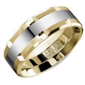 Men's 14K White and Yellow Gold Wedding Band