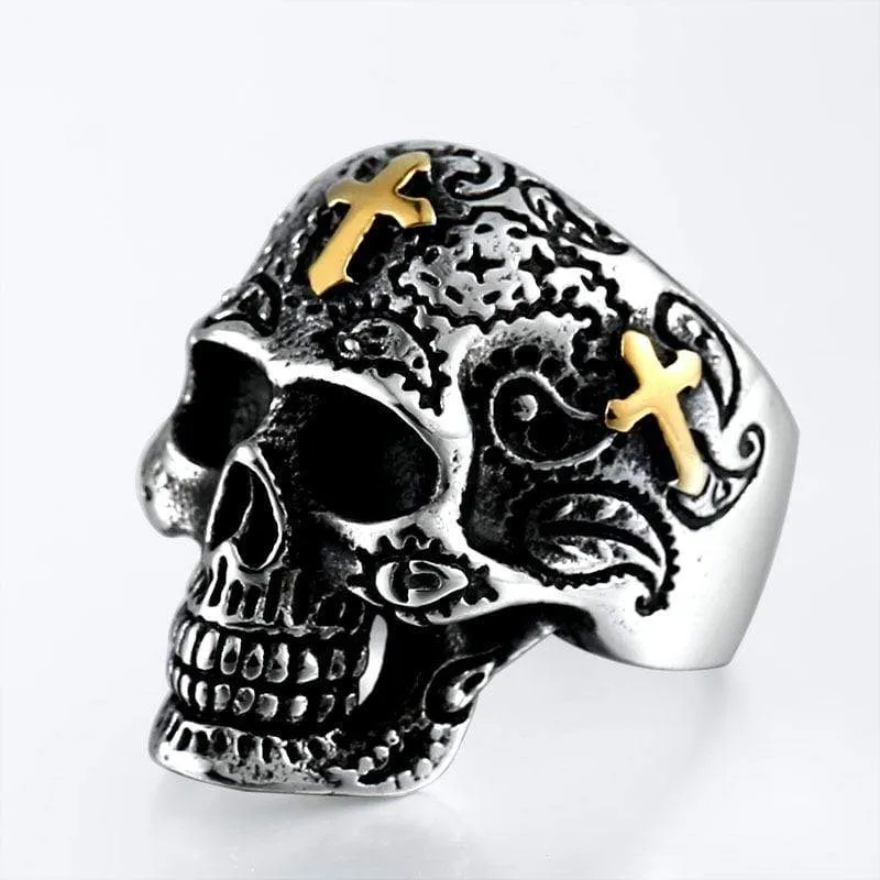 Men's Punk Cross Skull Rings