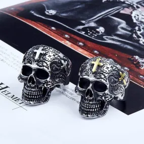 Men's Punk Cross Skull Rings