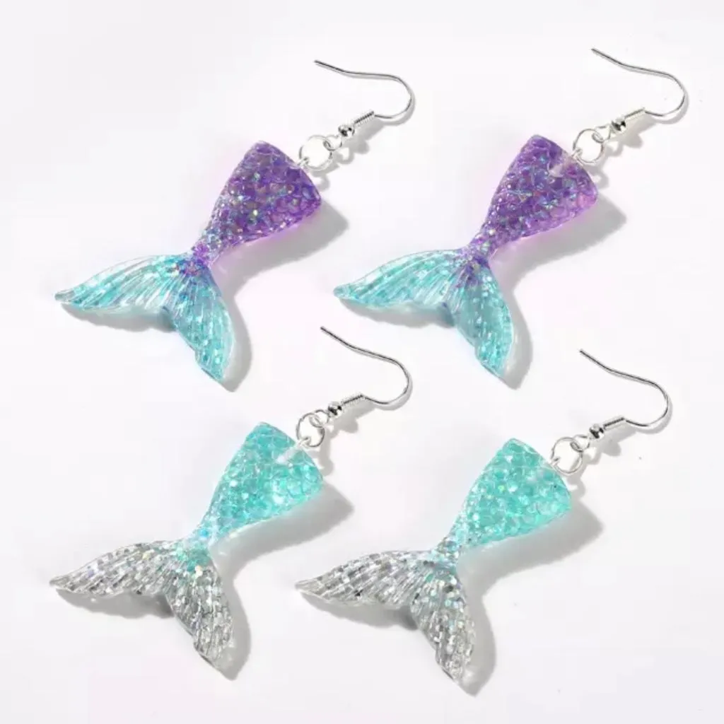 Mermaid Earrings - Mermaid Jewelry, Oceanside, Mermaid Tail, Mermaid Accessories, Seashore