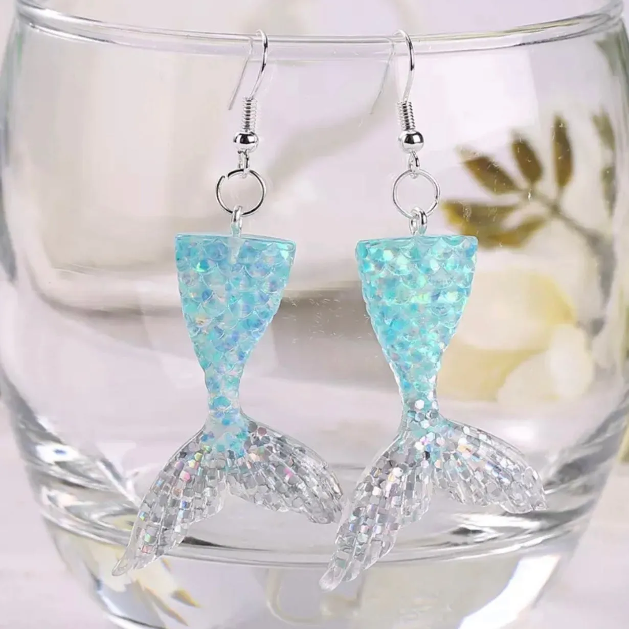 Mermaid Earrings - Mermaid Jewelry, Oceanside, Mermaid Tail, Mermaid Accessories, Seashore